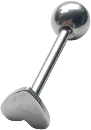 Stainless Steel Tongue Ring Heart Design Piercings Jewelry Flat Tongue Rings for Men Women