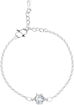 Sterling Silver Anklets 10 Inch, Womens Anklet Boho Chain with Cubic Zirconia Silver Foot Jewelry Beach Summer 25cm