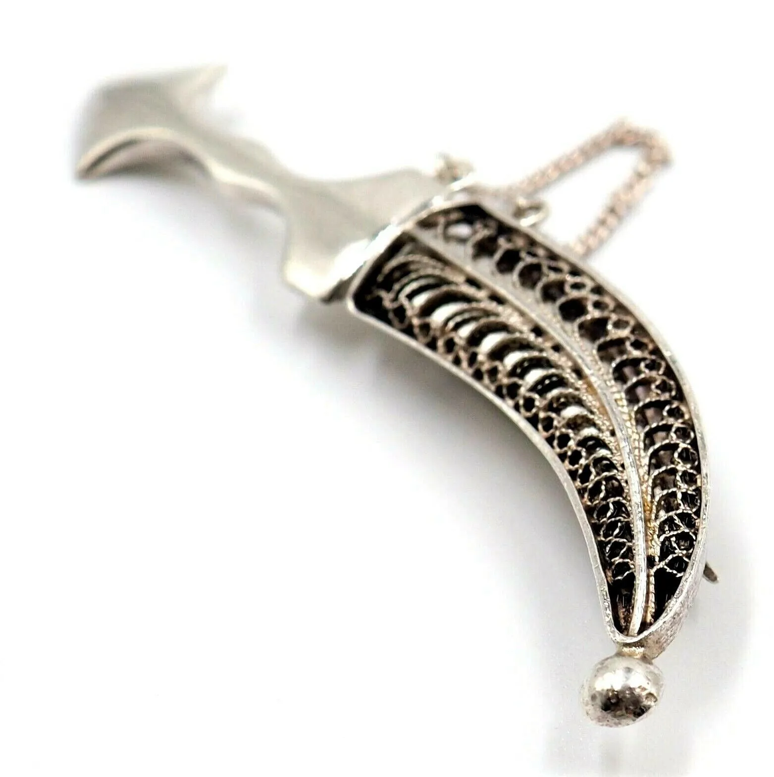Sterling Silver Dagger & Sheath Brooch