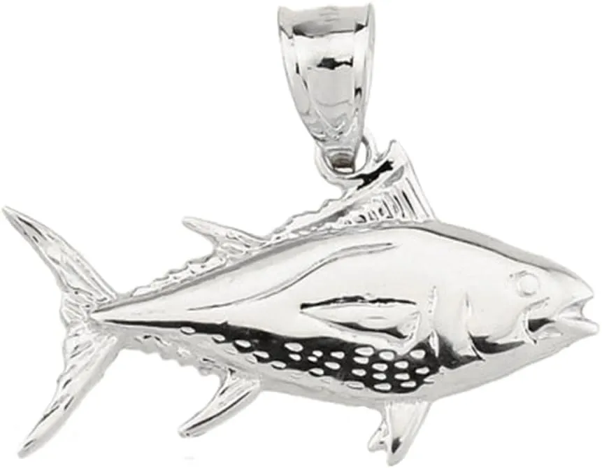 Sterling Silver Yellowfin Tuna Charm Fish Pendant