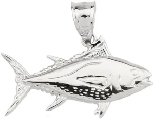 Sterling Silver Yellowfin Tuna Charm Fish Pendant