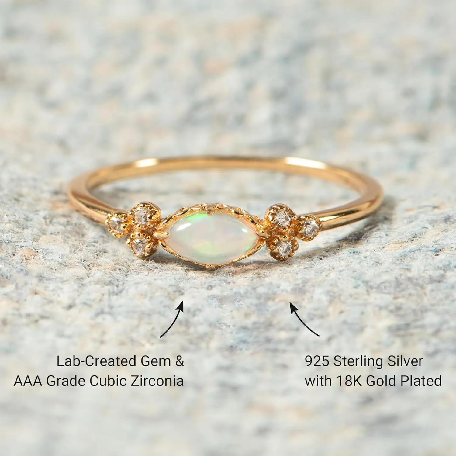 STORYJEWELLERY 925 Sterling Silver Rings for Women, 18K Gold Plated Stacking Pinky Rings, Gifts for Women