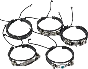 Stylish Handmade Braided Leather Bracelets Unisex Bracelets Cord Bracelet Adjustable Woven Bracelet Leather Texture