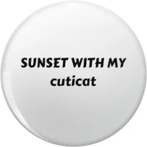 Sunset With My Cuticat Cute Beautiful Love Cat Lapel Pin Cute Brooch Pins Badges