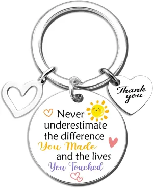 Teacher Appreciation Keychain Gifts for Women Unique Teachers Day Gifts for Teacher Mentor Coworker Inspirational Thank You Gift Farewell Retirement Presents Employee Appreciation Gift Idea