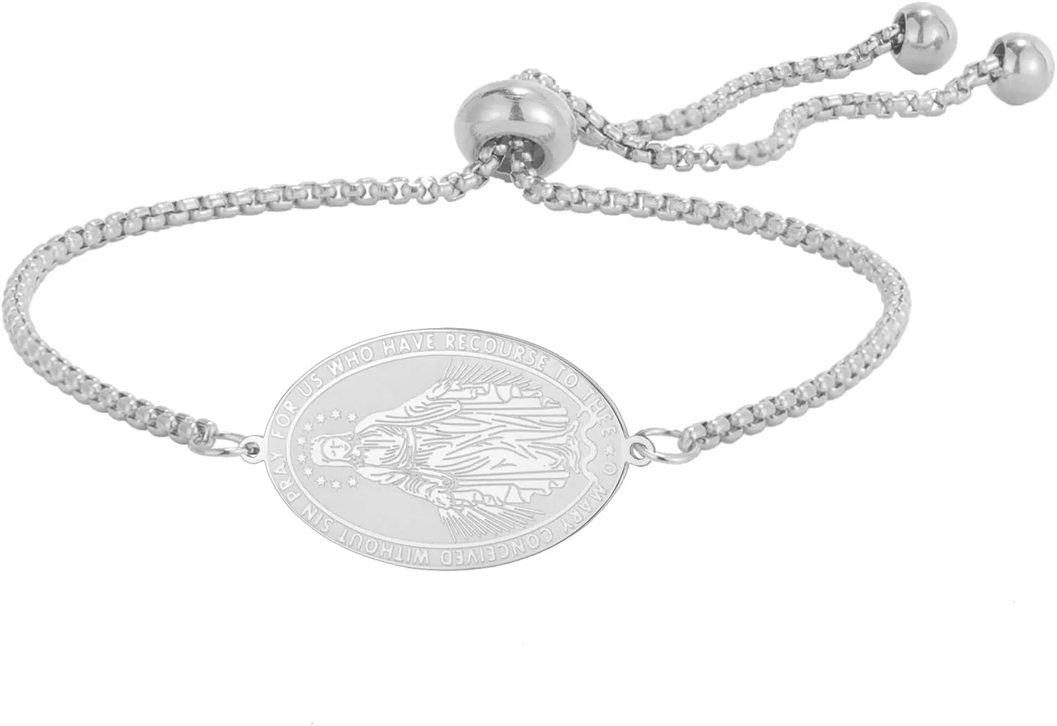 TEAMER Beautiful Virgin Mary Bracelet Religious Rosary Pendant Prayer Bracelet Faith Protection Jewelry For Women Men