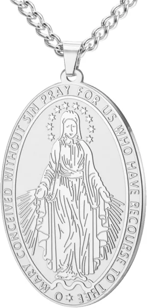 TEAMER Beautiful Virgin Mary Necklace Religious Rosary Pendant Prayer Necklace Faith Protection Jewelry For Women Men