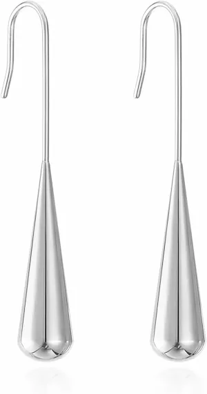 Teardrop Hoop Earrings for Women 14K White/Yellow Gold Plated Drop Dangle Earrings Hypoallergenic Statement Jewelry Gift for Women