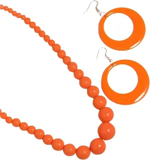 tenghong2021 Summer Chunky Large Beads Necklace Earrings Handmade Candy Color 80s Acrylic Beads Jewelry Set for Women Jewelry