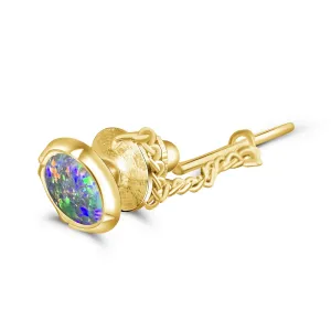 Tie tac gold plated with Opal triplet 10x8mm