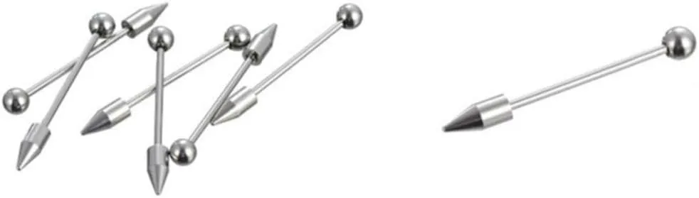 Timesuper 60PCS Mixed Stainless Steel Body Piercing Jewelry Tongue Lip Eyebrow Nose Stud Body Piercing Navel Belly Ring Bar Ring