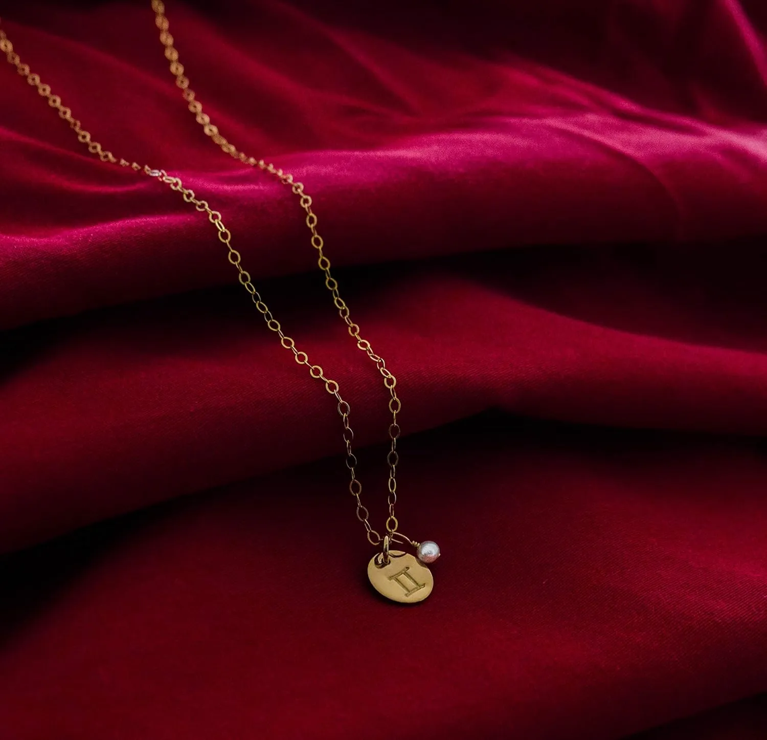 Tiny Zodiac Pendant Necklace, 14K Gold Filled Constellation Pendant with Birthstone Necklace, Personalized Birthday Gift for Women