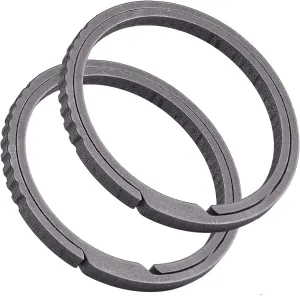 TISUR Key Rings for Keychains,Carabiner Keychain Ring Titanium Key Rings Heavy Duty Round Split Rings for Men and Women