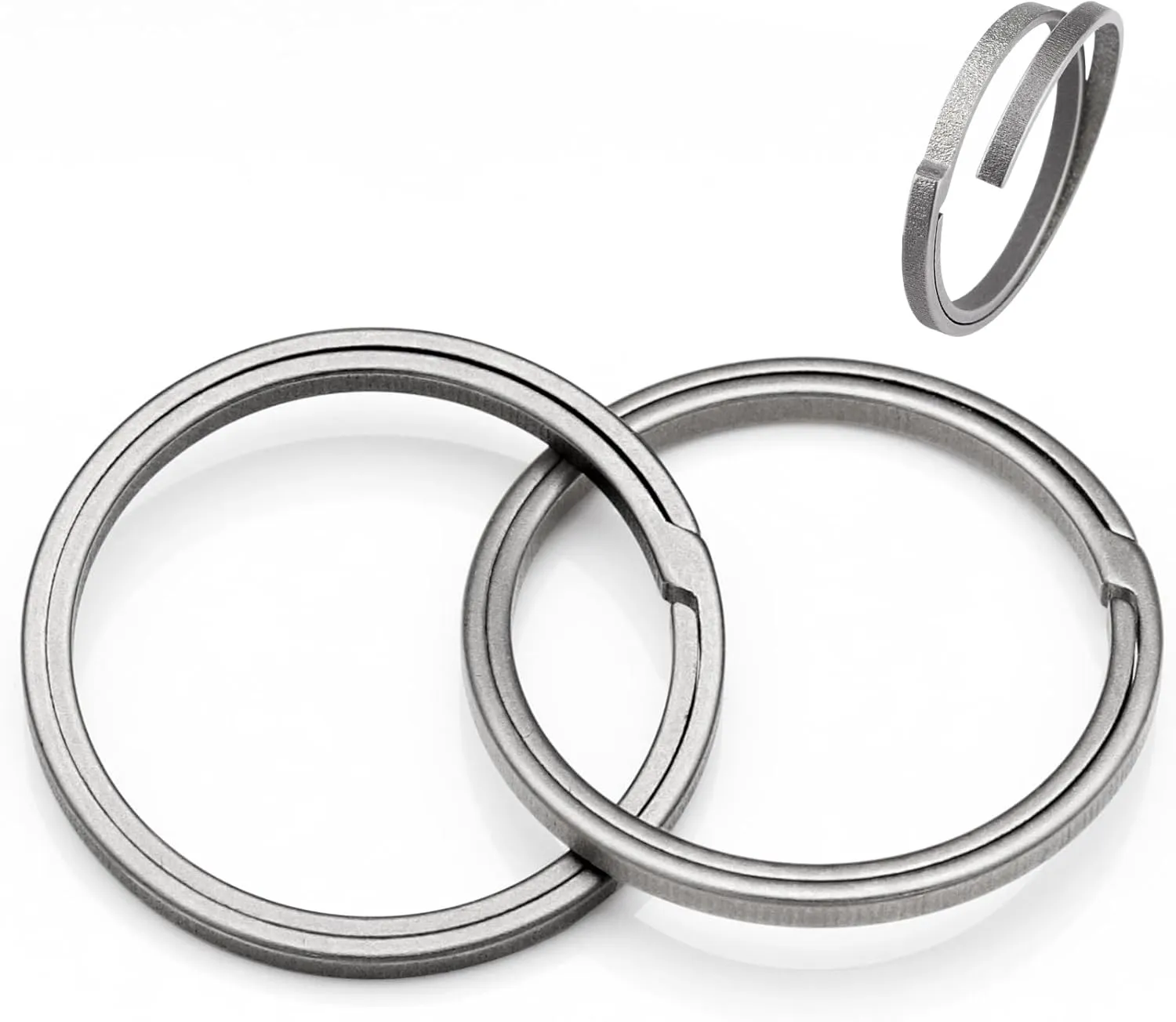 Titanium Key Rings Heavy Duty Side Pushing Split Keyrings for Key Carabiner Quick Release Keychain Rings
