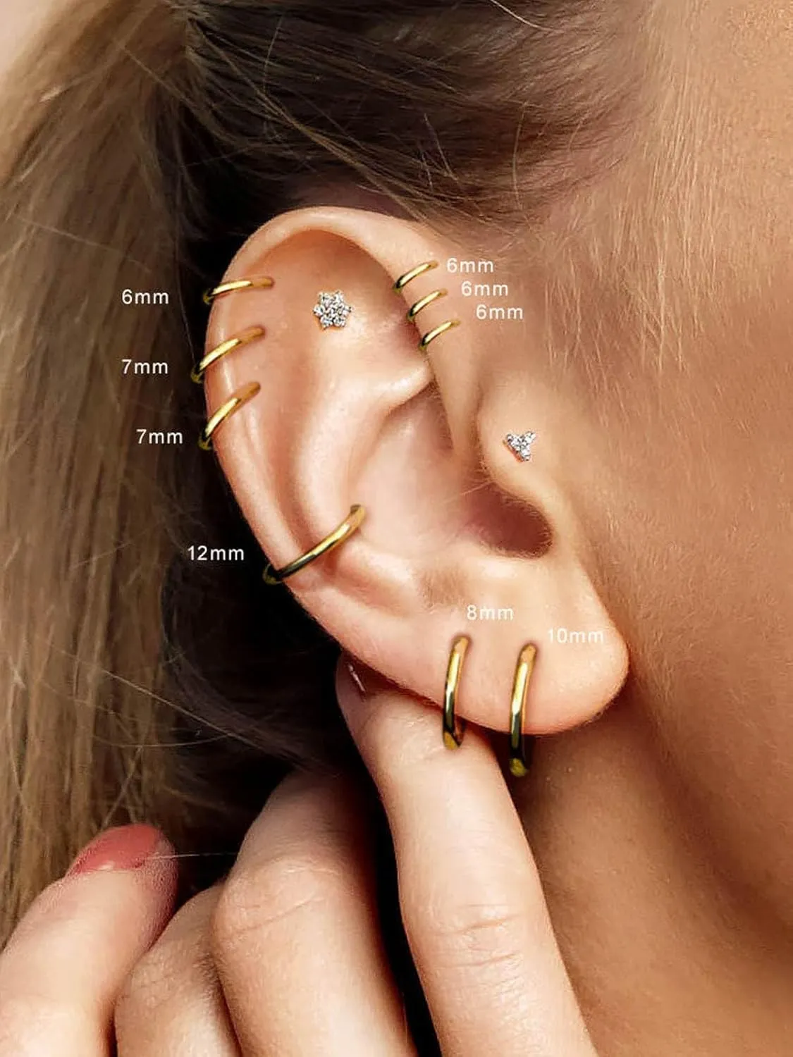 Titanium Nose Rings 20G 18G 16G Nose Rings Hoops Septum Clicker Hinged Segment Ring Cartilage Helix Tragus Conch Daith Rook Hoop Earring, Diameter 5mm to 12mm Silver-Gold-Rose Gold-Black Hoop Ring