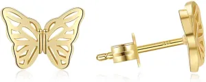 ToHeart 14K Butterfly Earrings for Womens Lightweight Minimalist Gold Butterfly Earrings for Womens Handpicked Gifts Bff Birthday