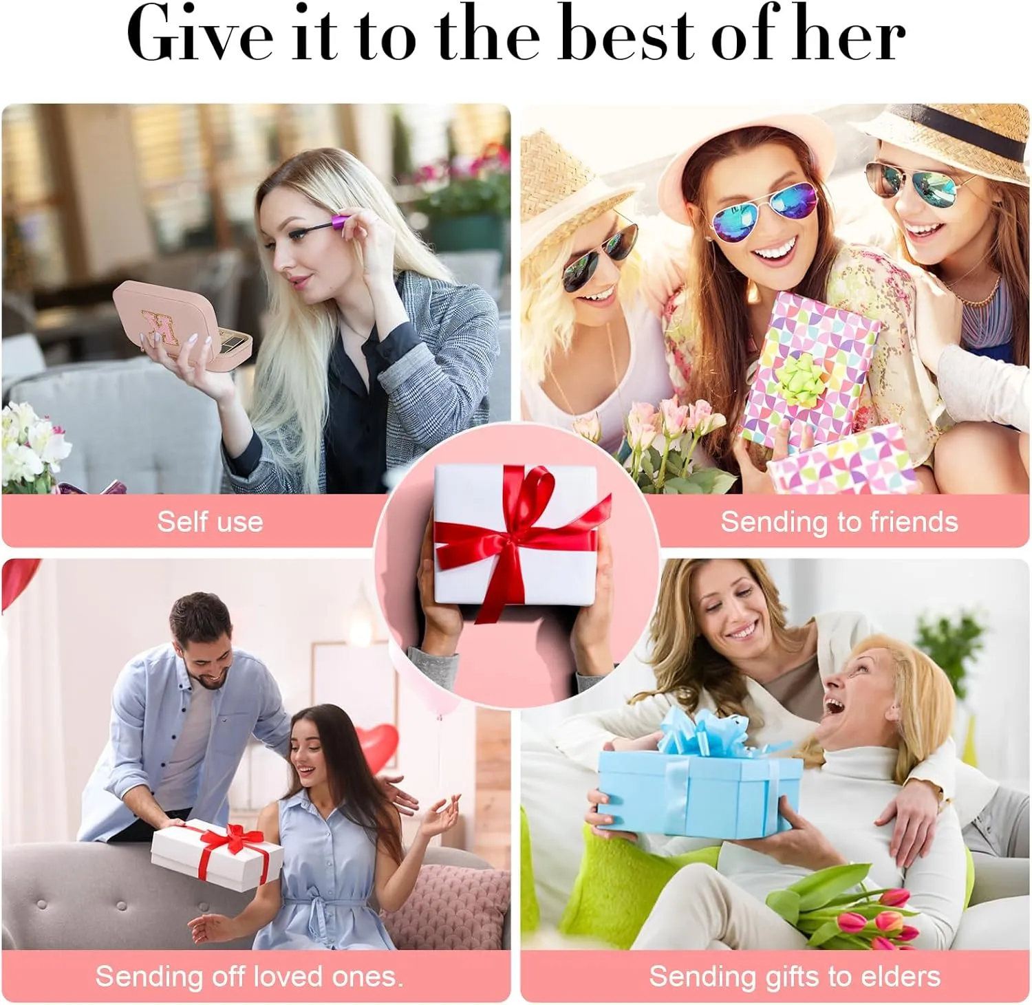 TopPerfekt Travel Jewelry Case, Jewelry Box with Mirror, Jewelry Organizer Bridal Shower Gifts to Her, Earring Storage Travel Case, Trendy Gift for Women and Girls, Girlfriend-Letter E, Pink