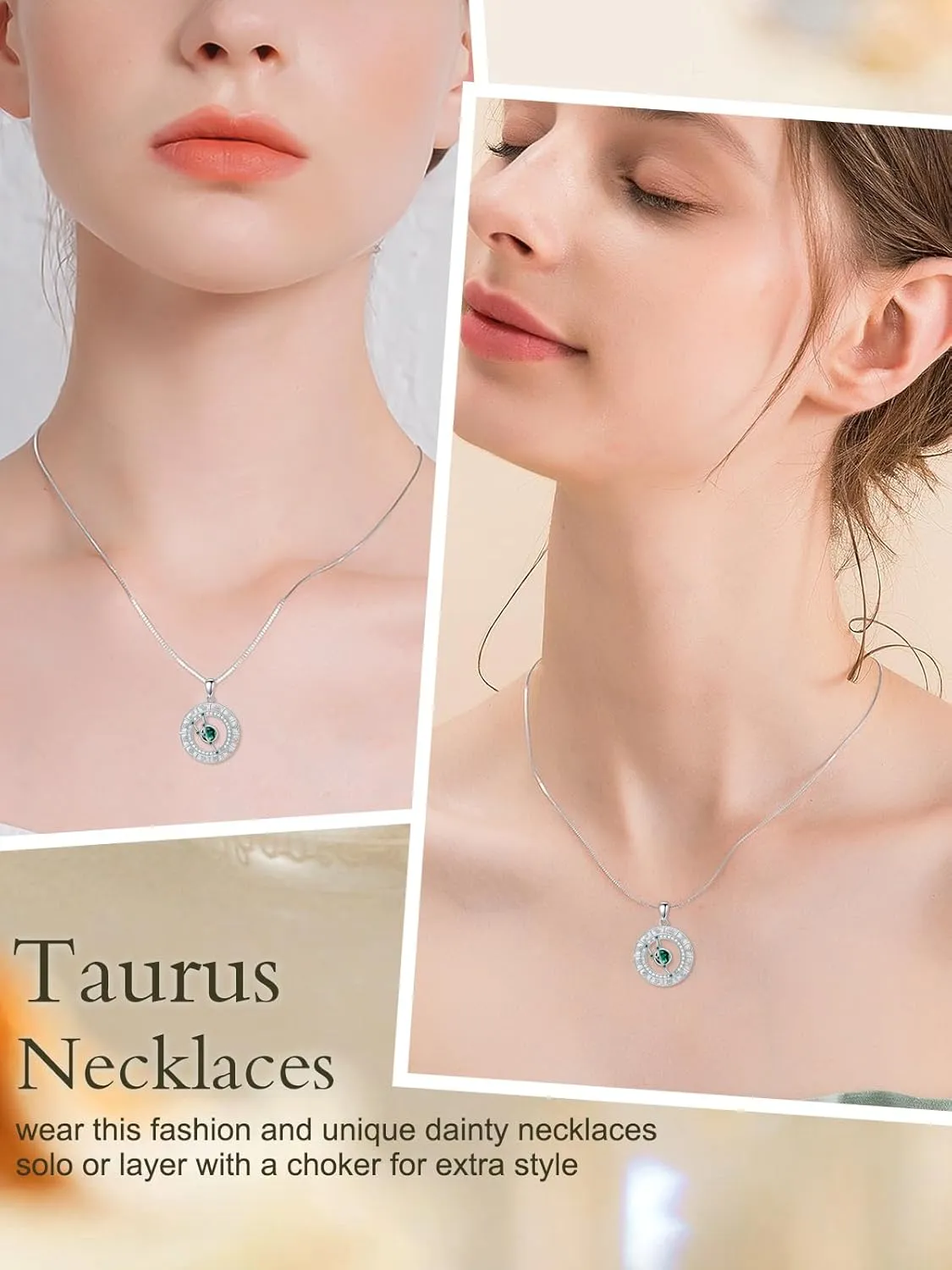 TOUPOP Zodiac Constellation Necklace for Women 925 Sterling Silver Birthstone Pendant Necklaces Zodiac Sign Jewelry Birthday Christmas Gifts for Women Her