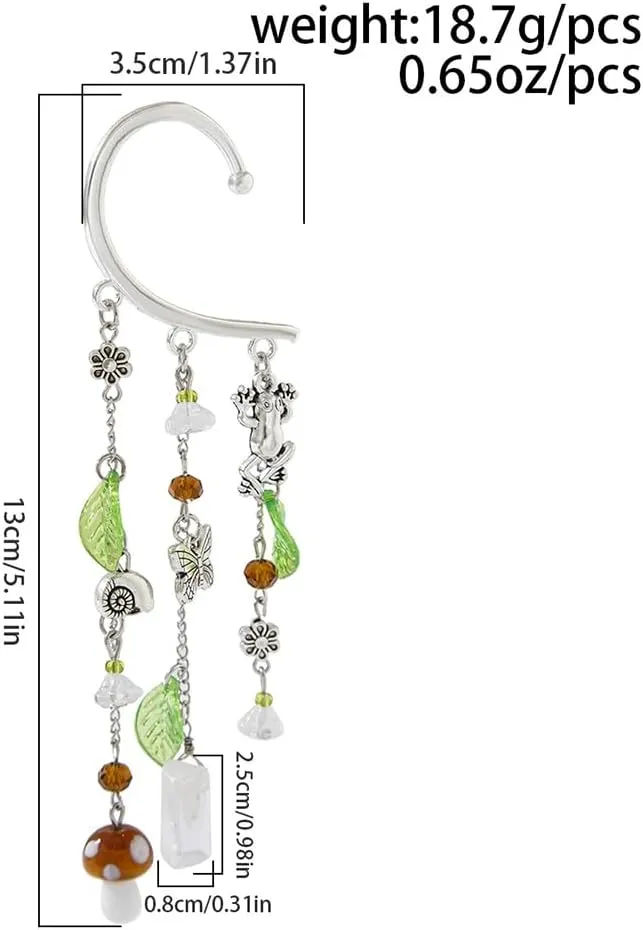 Trendy Ear Cuffs for Women, Non-piercing Ear Bone Clips Wrap Around Dangle Tassel Women's Clip-On Earrings Hook Cuff Climber Earrings for Women