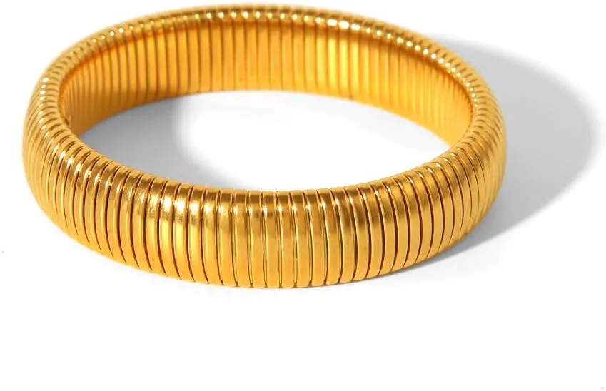 Trendy Wide Chunky Cuff Bangles Bracelet Chunky Gold Bangle Bracelets Gold Stackable Bracelets Jewelry for Women