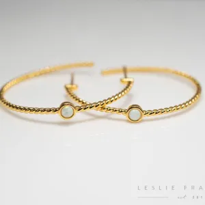 Twist Opal Hoops