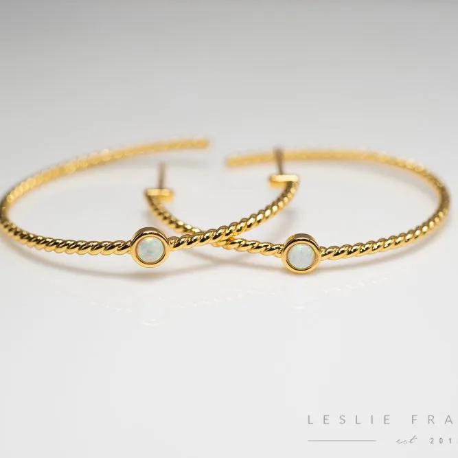 Twist Opal Hoops