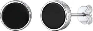 U7 925 Sterling Silver Black Onyx Stud Earrings with Viking Rune Cubic Zirconia Earrings for Men Women