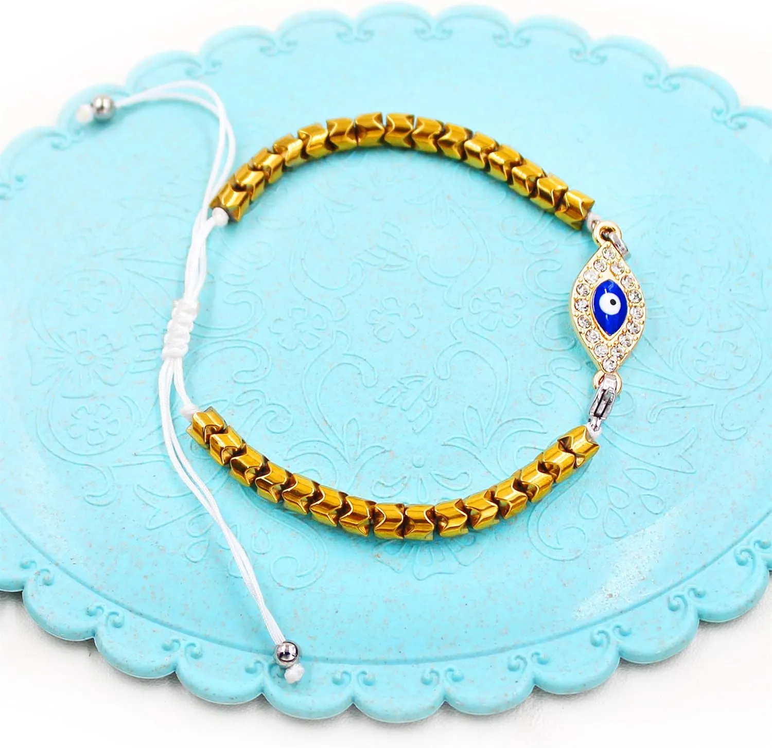 Uloveido Detachable 20 PCS Evil Eye Hamsa Hand Bracelets Pack For Women Girls Boys Mexican Braclets Set Protection Amulet Anklets