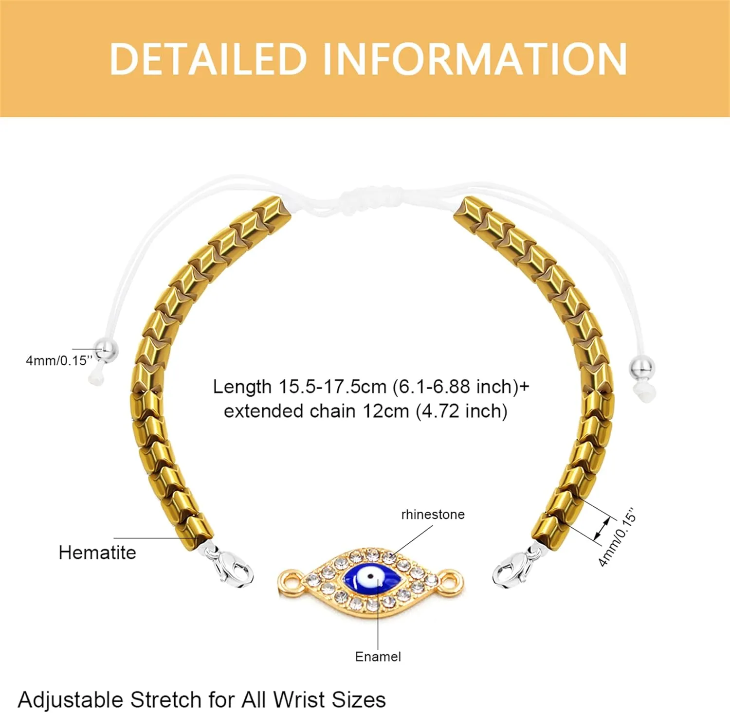 Uloveido Detachable 20 PCS Evil Eye Hamsa Hand Bracelets Pack For Women Girls Boys Mexican Braclets Set Protection Amulet Anklets