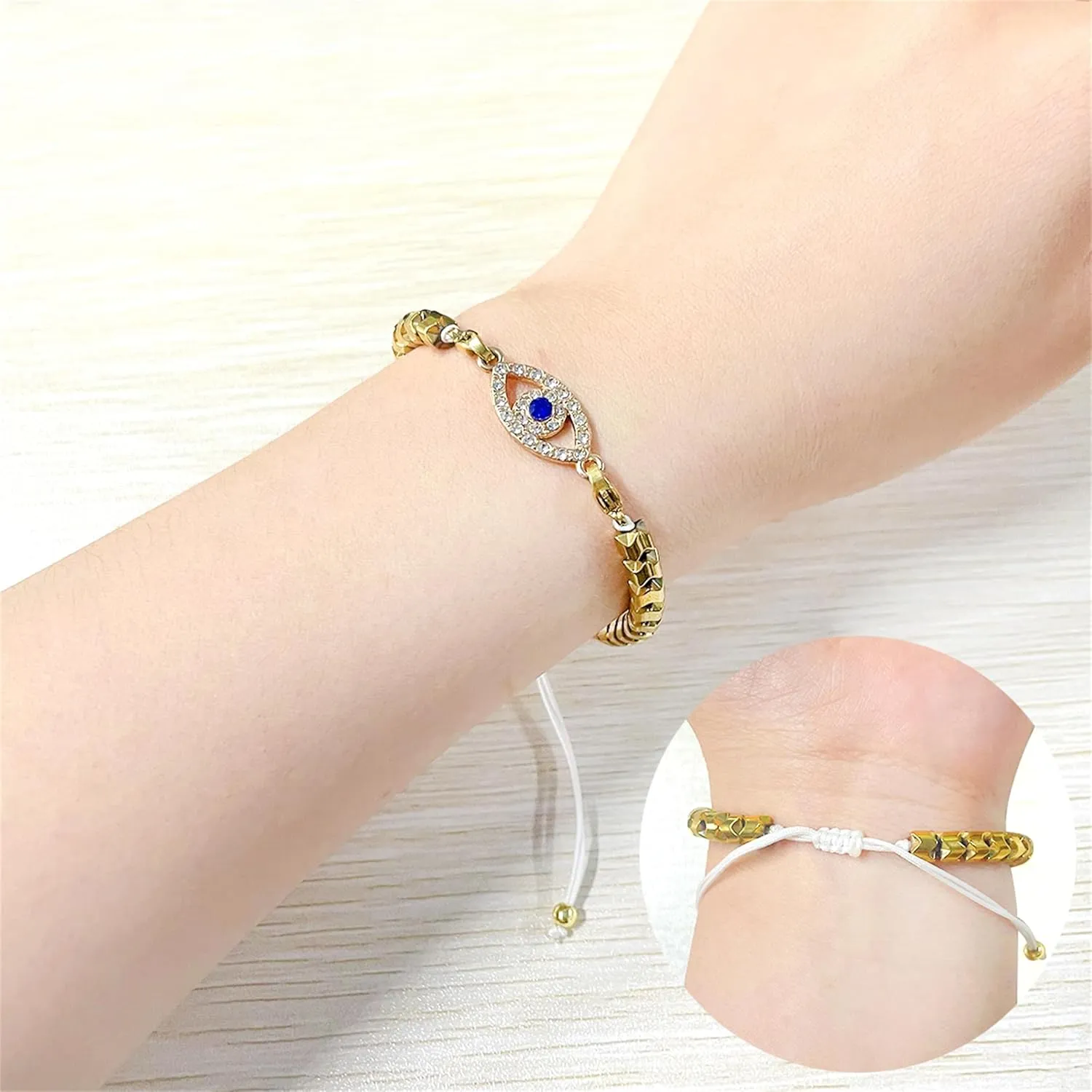 Uloveido Detachable 20 PCS Evil Eye Hamsa Hand Bracelets Pack For Women Girls Boys Mexican Braclets Set Protection Amulet Anklets