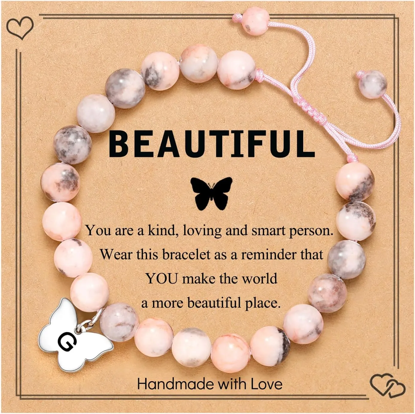 UNGENT THEM Butterfly Initial Charm Bracelets, Birthday Valentine's day Christmas Gifts for Women Girls