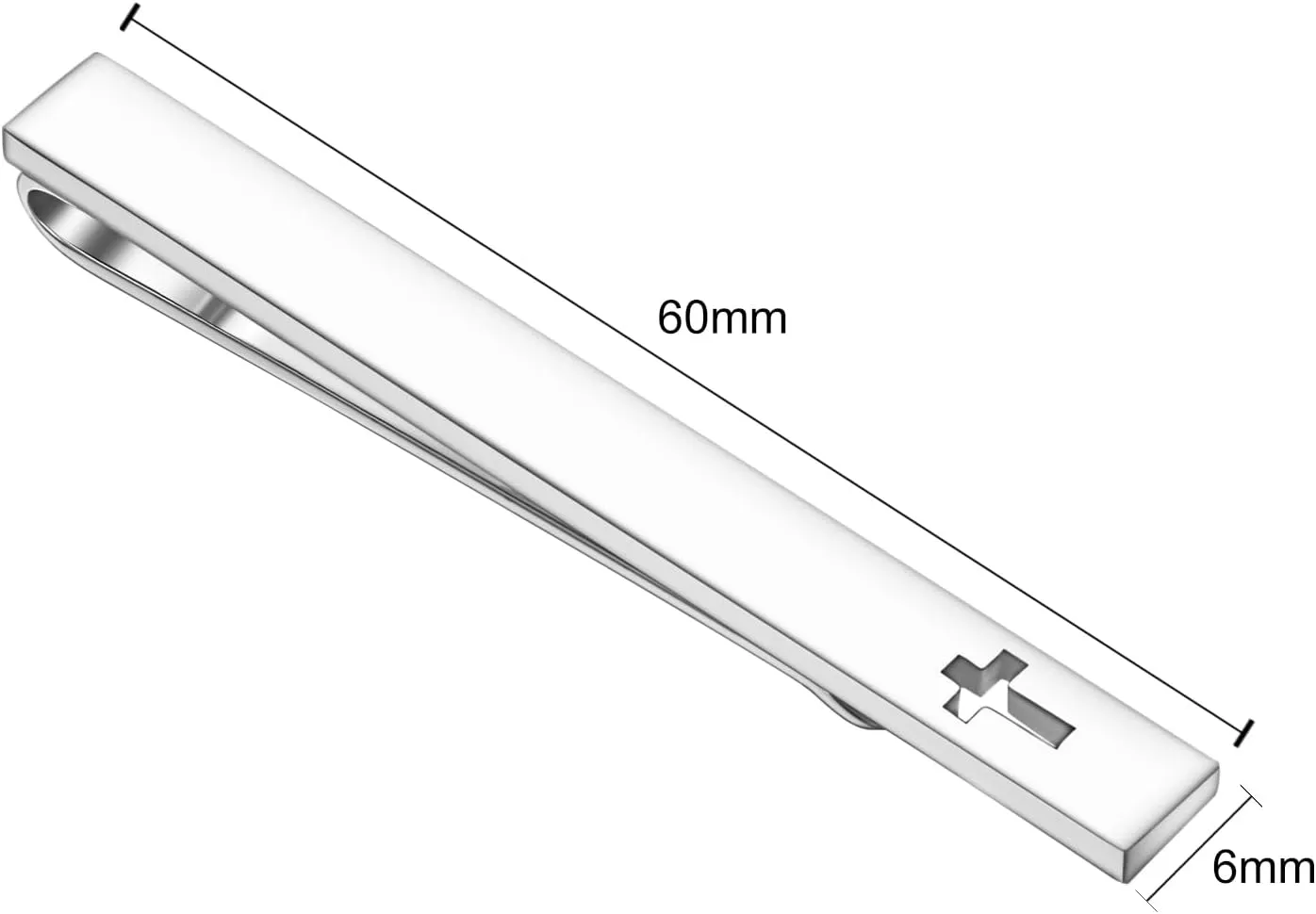 Unique Cross Tie Clips for Men Black Silver Gold Personalized Tie Clip Suitable for Regular Ties Classic And Minimalist Copper Tie Bar Box