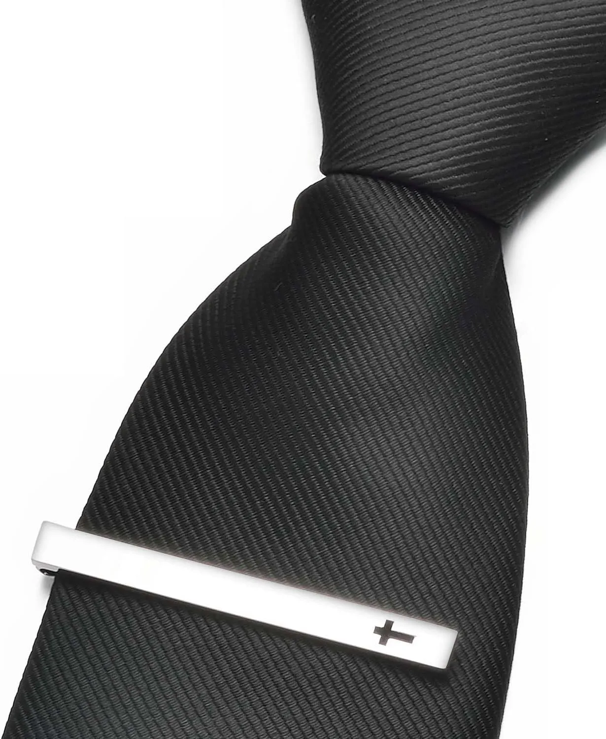 Unique Cross Tie Clips for Men Black Silver Gold Personalized Tie Clip Suitable for Regular Ties Classic And Minimalist Copper Tie Bar Box