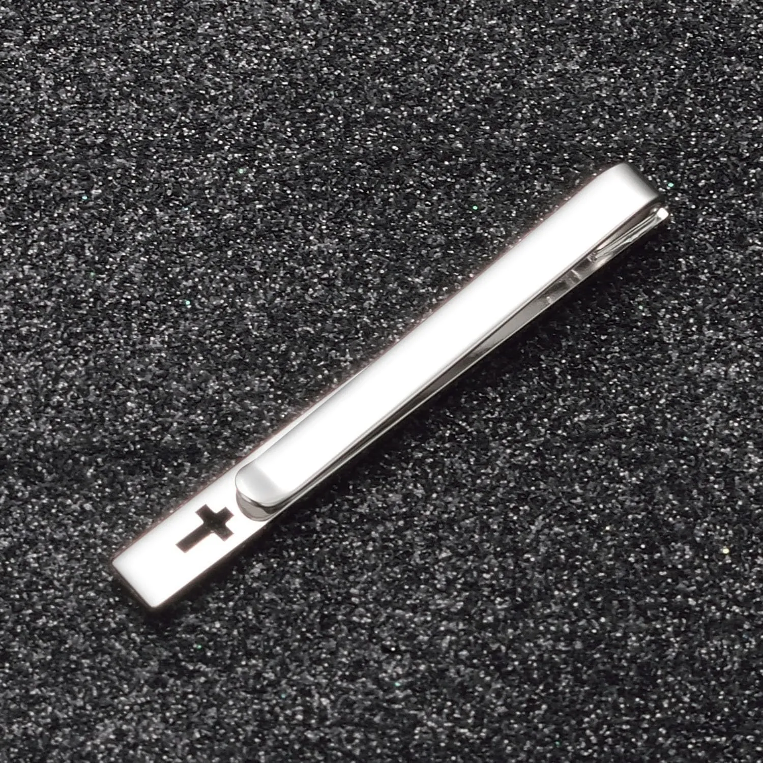 Unique Cross Tie Clips for Men Black Silver Gold Personalized Tie Clip Suitable for Regular Ties Classic And Minimalist Copper Tie Bar Box