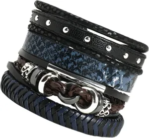 Unique Design 4pcs Leather Bracelet Kit Women's Adjustable Cuff Bracelets Fashion Wrap Rope
