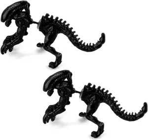 Unique Funny Punk Alien Shape T-Rex Dinosaur Skull Stud Earring for Women Vintage 3D Dino Animal Skeleton Threader Earring Halloween Christmas Jewelry