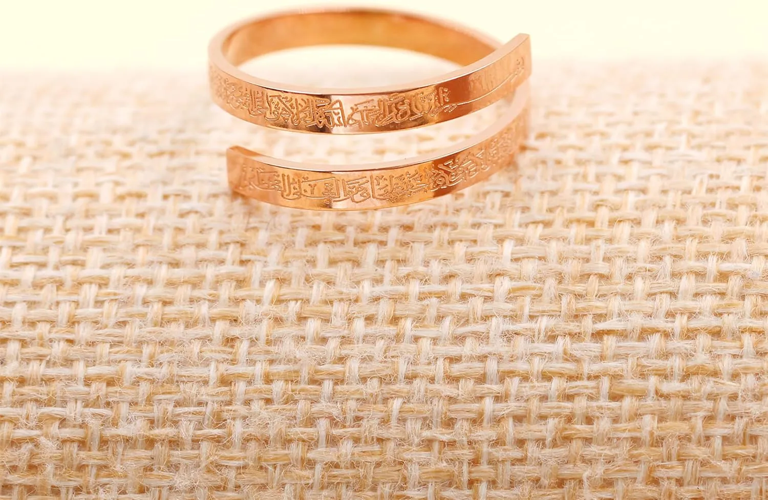Unique Islamic Theme Jewelry - Carving Arabic Scripture Ring, Religious Adjustable Stainless Steel Open Ring for Men Women, Gifts for Birthday Valentine's Day YA4978