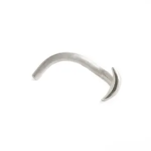 Unique Nose Stud, Sterling Silver Small Tiny Nose Screw Ring Piercing, Indian Style, Moon Shaped, Fits Tragus, Cartilage, Helix Earring, 20g, Handmade Jewelry