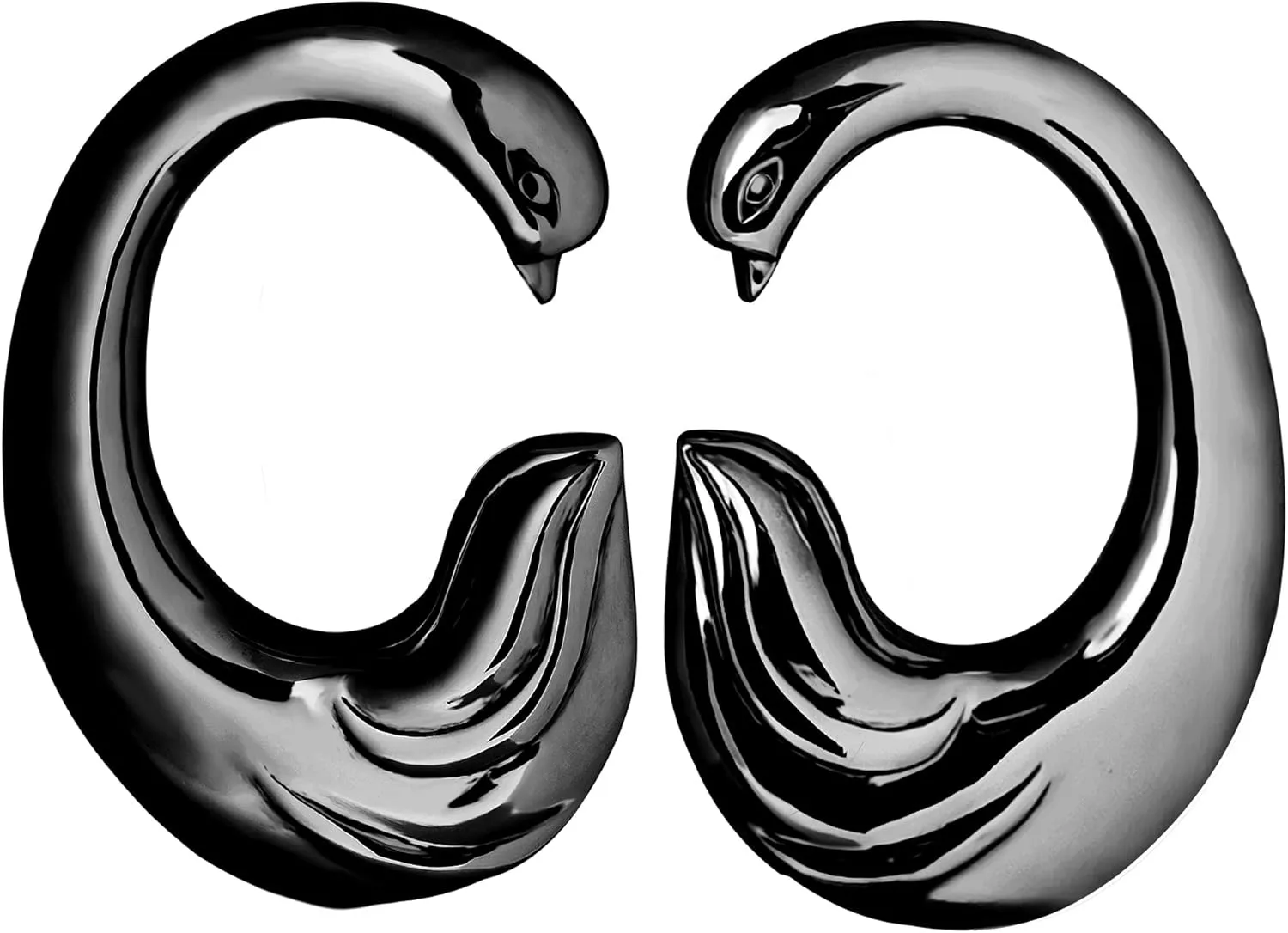 Unique Swan Ear Weights Heavy Hangers for Ear Tunnels Cute Stainless Steel Ear Stretching Kits Dangle Gauges Ear Plugs for Women Fit Size 2G 0G 00G