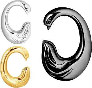 Unique Swan Ear Weights Heavy Hangers for Ear Tunnels Cute Stainless Steel Ear Stretching Kits Dangle Gauges Ear Plugs for Women Fit Size 2G 0G 00G