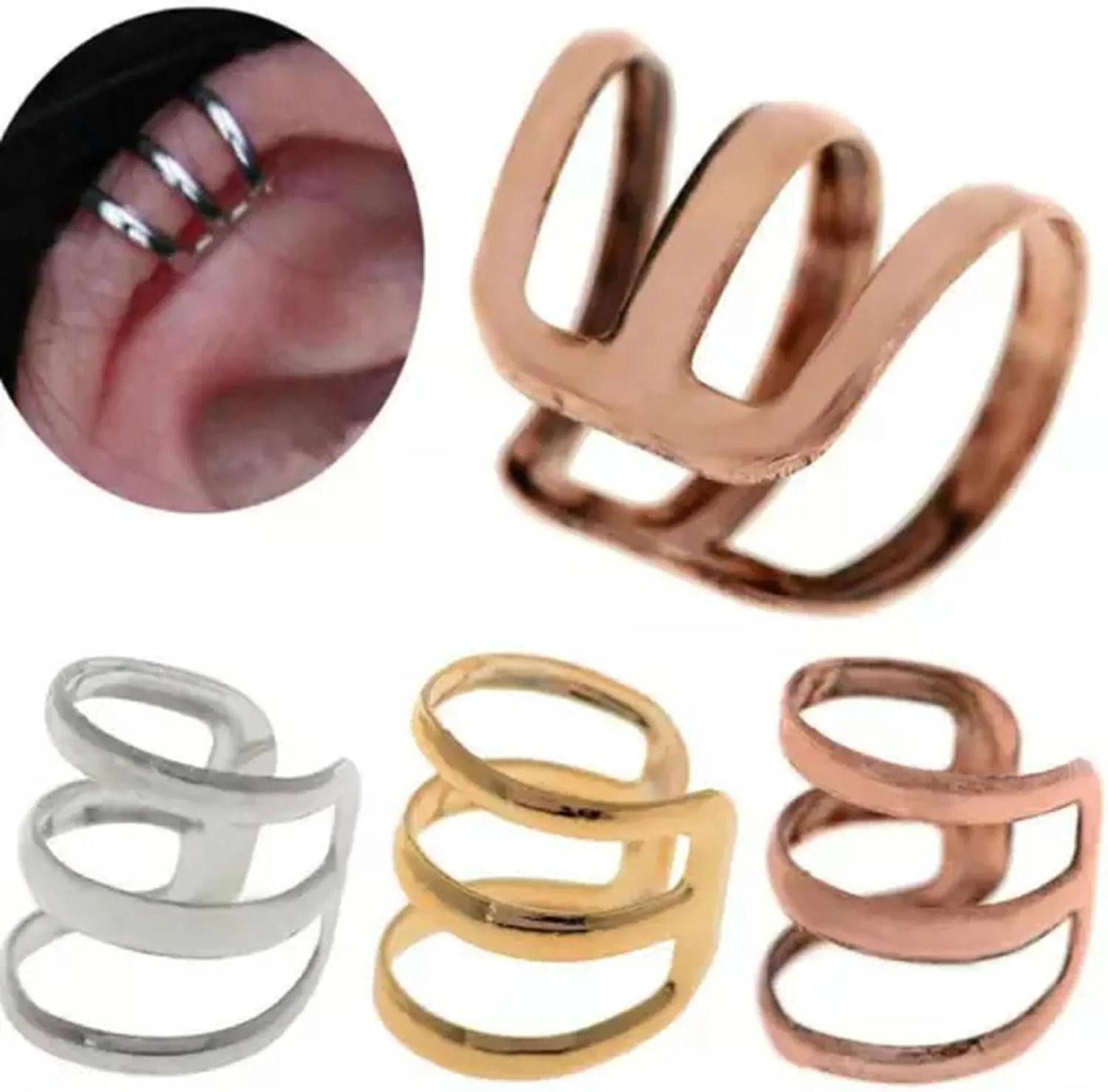 Unisex Punk Rock Ear Clip Cuff Wrap No Piercing-Clip On Earring Jewelry =Y-Silver