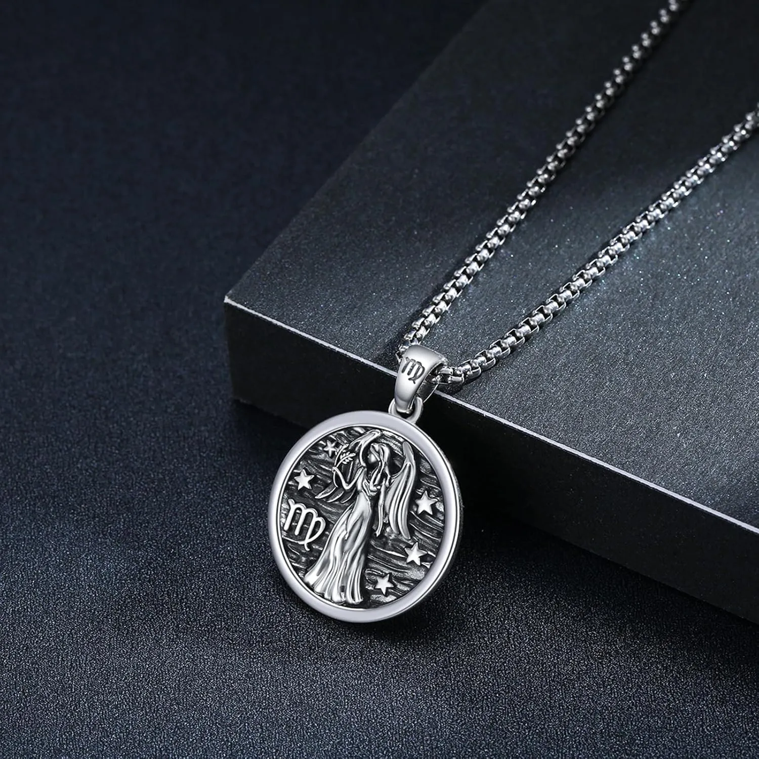 Unisex Zodiac Sign Necklace 925 Sterling Silver Constellation Pendant Necklaces,Horoscope Zodiac Jewelry Birthday Gift for Women Men