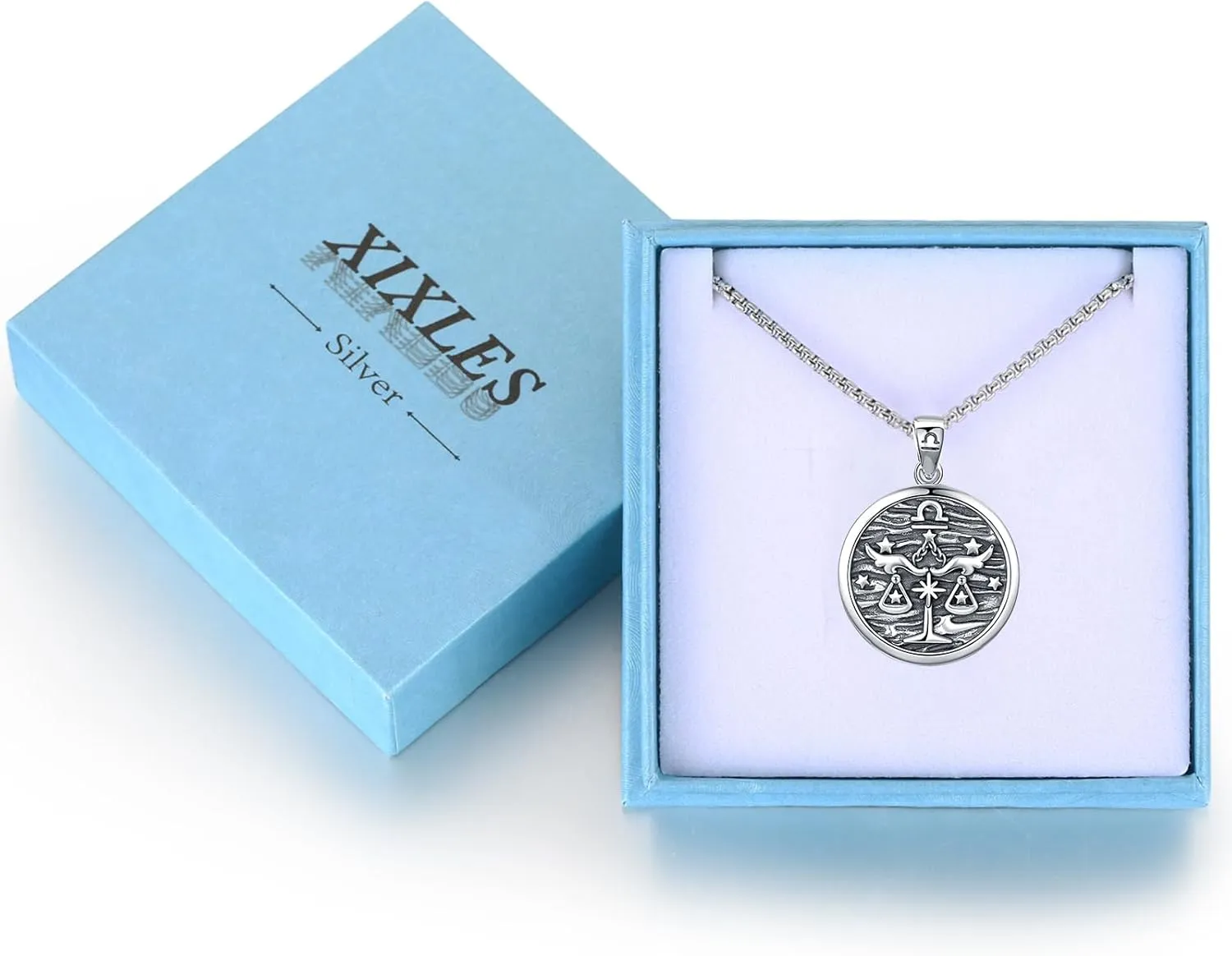 Unisex Zodiac Sign Necklace 925 Sterling Silver Constellation Pendant Necklaces,Horoscope Zodiac Jewelry Birthday Gift for Women Men