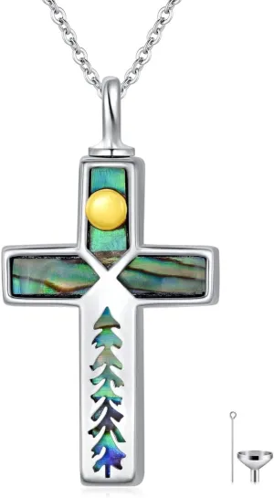 Urn Necklaces for Ashes S925 Sterling Silver Hummingbird Cross/Forget Me Not Flower/Dragonfly/Om Mani Padme Hum/Butterfly/Compass Cremation Jewelry for Women Men with Filling Tool