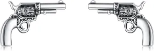 URONE Cowgirl Cowboy Earrings 925 Sterling Silver Revolver Gun/Boot Dangle Drop Earrings Western Country Earrings Jewelry for Women