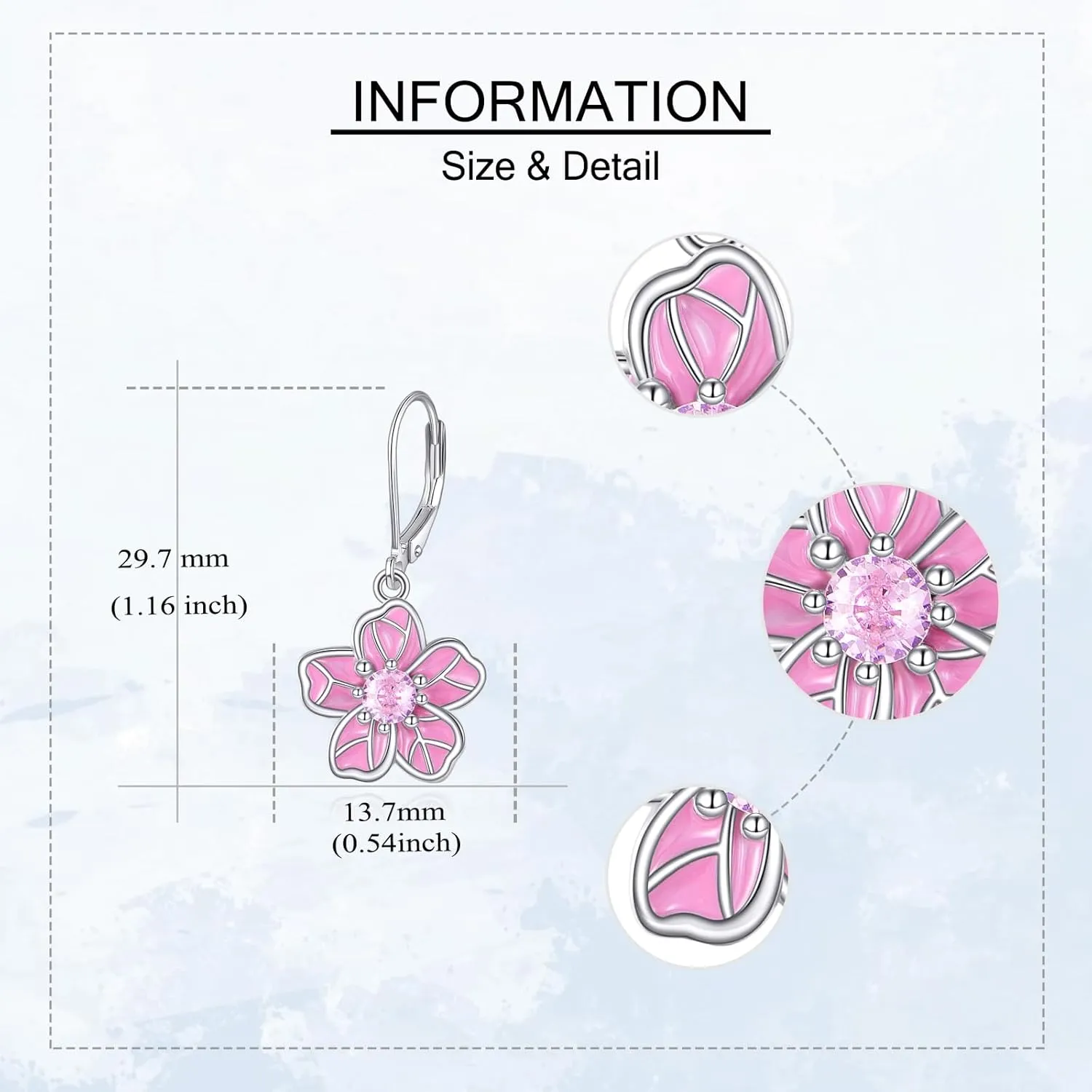 URONE Daisy/Sunflower/Lotus/Cherry Blossom/Clover/Monstera Earrings 925 Sterling Silver Flowers Drop Dangle Earrings Flowers Jewelry for Women