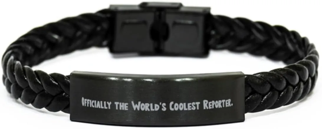 Useful Reporter Braided Leather Bracelet, Officially the World's, Present For Friends, Inappropriate Gifts From Team Leader, Beaded bracelet, Charm bracelet, Cuff bracelet, Friendship bracelet, Beaded