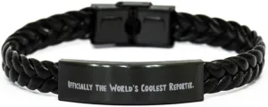 Useful Reporter Braided Leather Bracelet, Officially the World's, Present For Friends, Inappropriate Gifts From Team Leader, Beaded bracelet, Charm bracelet, Cuff bracelet, Friendship bracelet, Beaded