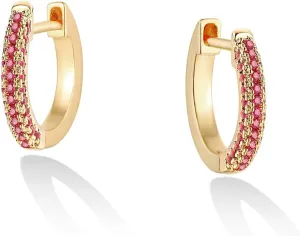 VACRONA Gold Hoop Earrings Huggie for Women Cubic Zirconia 14k Gold Plated Small Huggie Hoops Earrings Hypoallergenic Jewelry Gifts