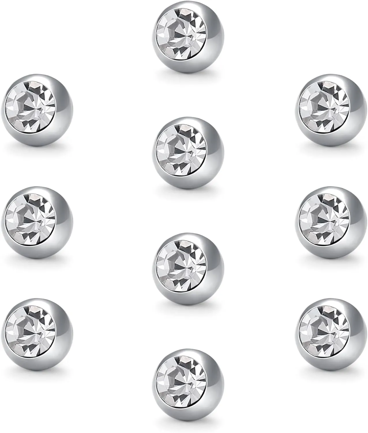 VCMART 14G 5mm 8mm Replacement Balls Externally Threaded Piercing Balls for Tongue Nipple Navel Belly Button Rings Industrial Barbell Piercing Surgical Steel Body Piercing Jewelry Parts